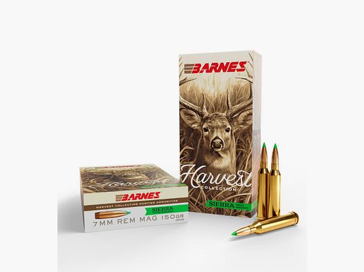 Barnes Harvest Collection 7mm Rem. Mag. 9,7 g / 150 gr Sierra Tipped GameKing Jagdmunition – 20 Stück #32402