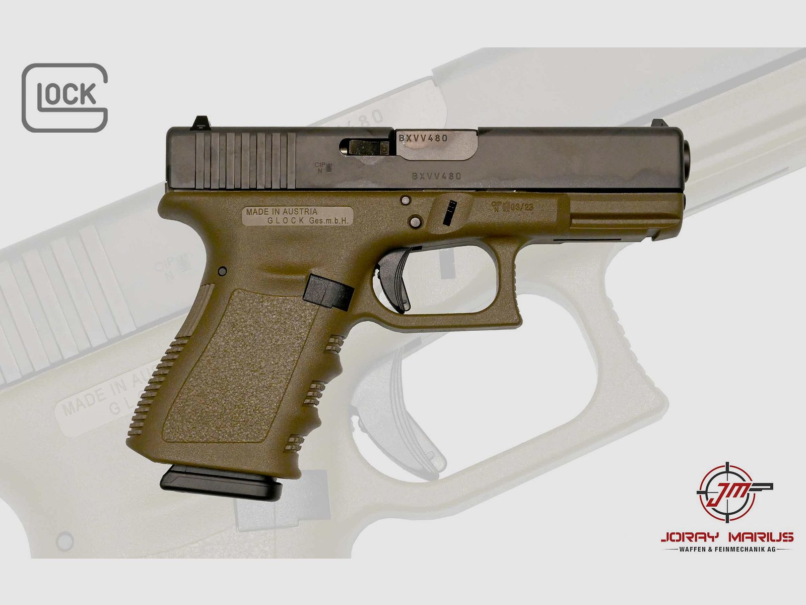Glock 19 Gen3 9mm Para Olive, image 1 sur 2