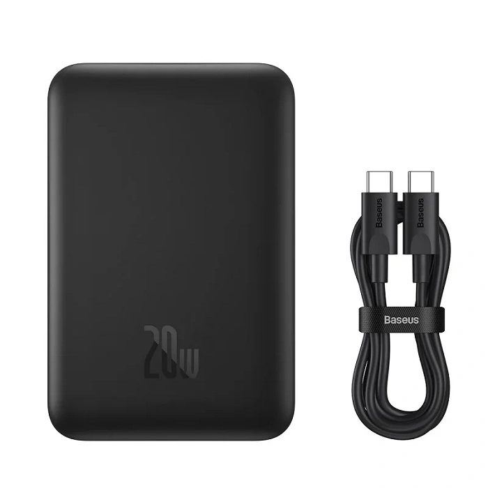 Baseus Magnetic Mini Air Wireless power bank 10000mAh 20W + USB-C-to-USB-C cable (black), image 21 of 22
