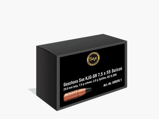 Projektile Sax KJG-SR 7,5 mm / .306, 7,80 g / 120,37 gr