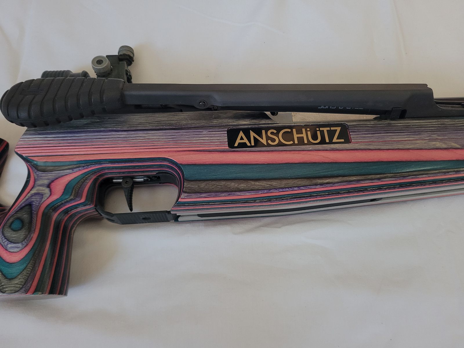 ANSCHÜTZ SUPERAIR 2002, KOLOROWY STOCK WARSTWOWY, 4,5 MM DIABOLO, Z POKROWCEM NA KARABIN, zdjęcie 3 z 6