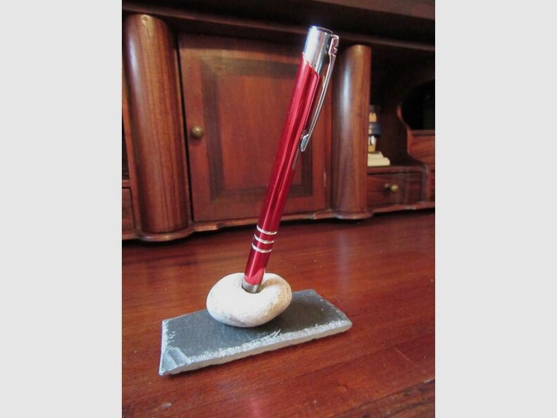 Federhalter selten Stifthalter Kugelschreiberständer Schiefer Hühnergott