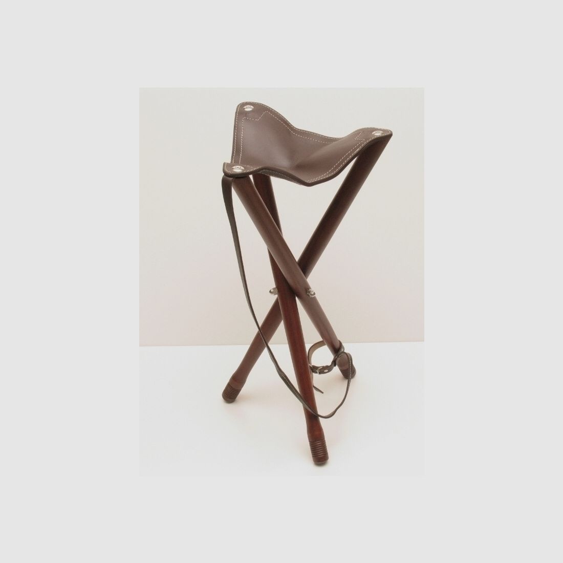 Fritzmann Driepotige Lederen Zithoogte ca. 55 cm