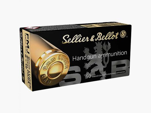 S&B 9 mm Luger Vollmantel 8,0g/124grs.
