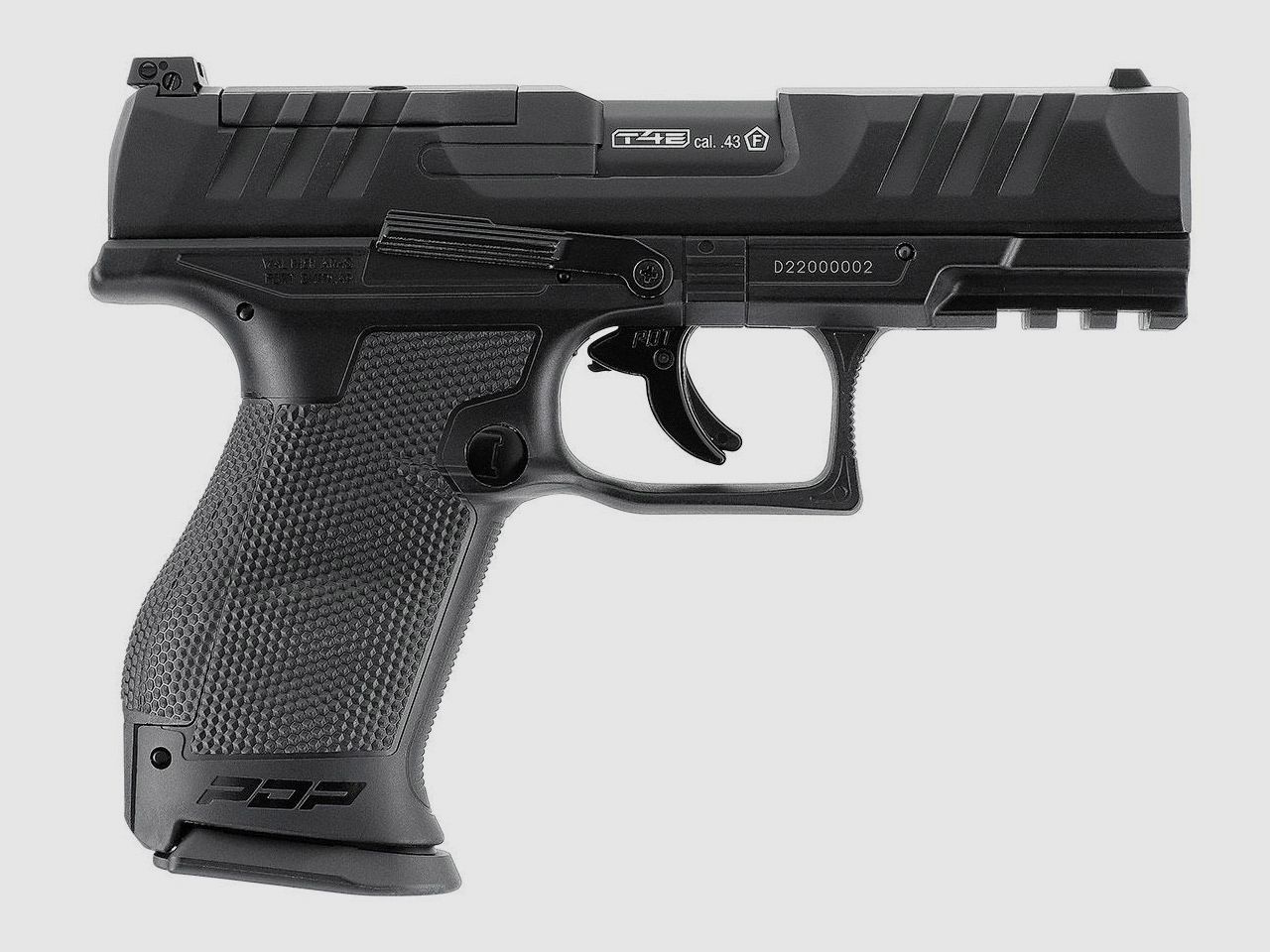 CO2 Pistole RAM Markierer Walther T4E PDP Compact 4 Zoll fĂĽr Gummi-, Pfeffer- und Farbkugeln Kaliber .43 (P18)