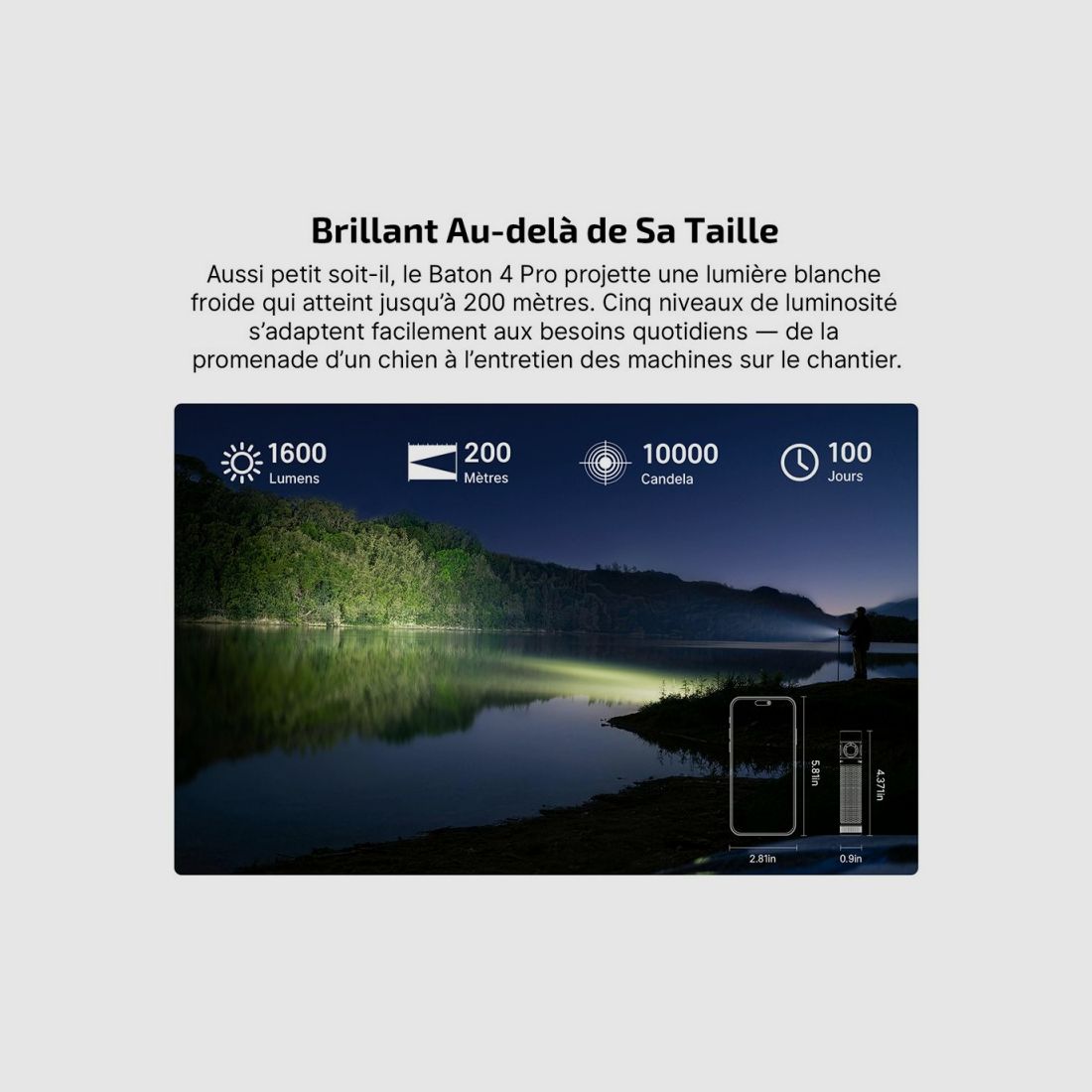 Olight Baton 4 Pro | Leistungsstarker Stroboskop-Taschenlampe 1600lm USB-C, Bild 7 von 7