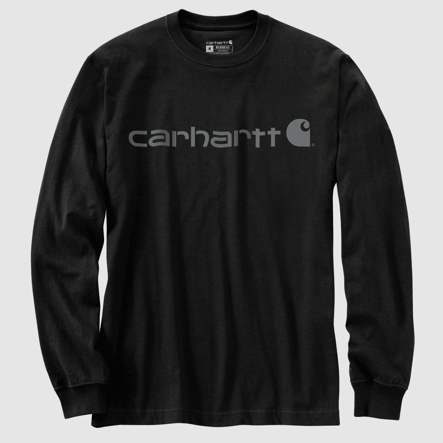 Carhartt Dearborn Relaxed LS Logo T-Shirt Men Black/Gray XL