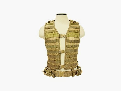 Gilet tactique molle a équiper large ( Tan, Marron clair)