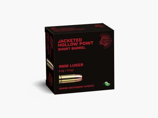 Geco JHP Short Barrel 124grs 20St 9mmLuger