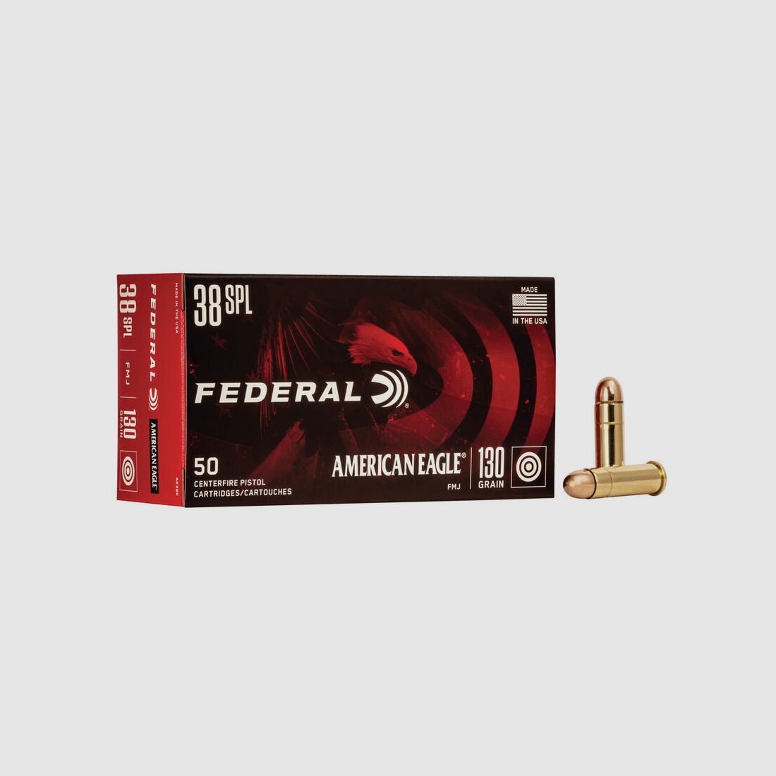 Federal American Eagle .38 Special 130GR FMJ 50 cartridges