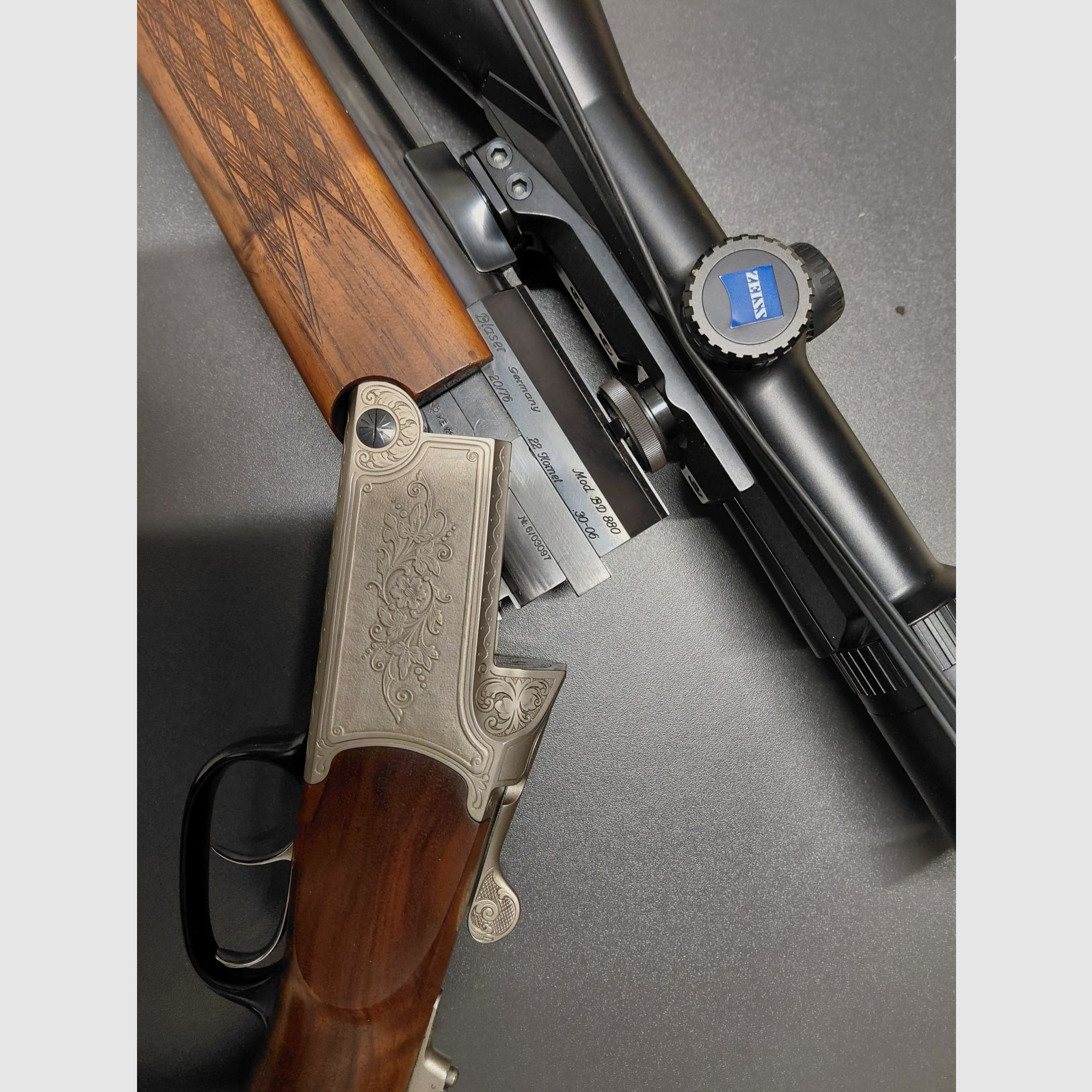 Bock drilling Blaser BD880 including Zeiss Victory Varipoint M 3-12x56 T* in excellent condition for sale