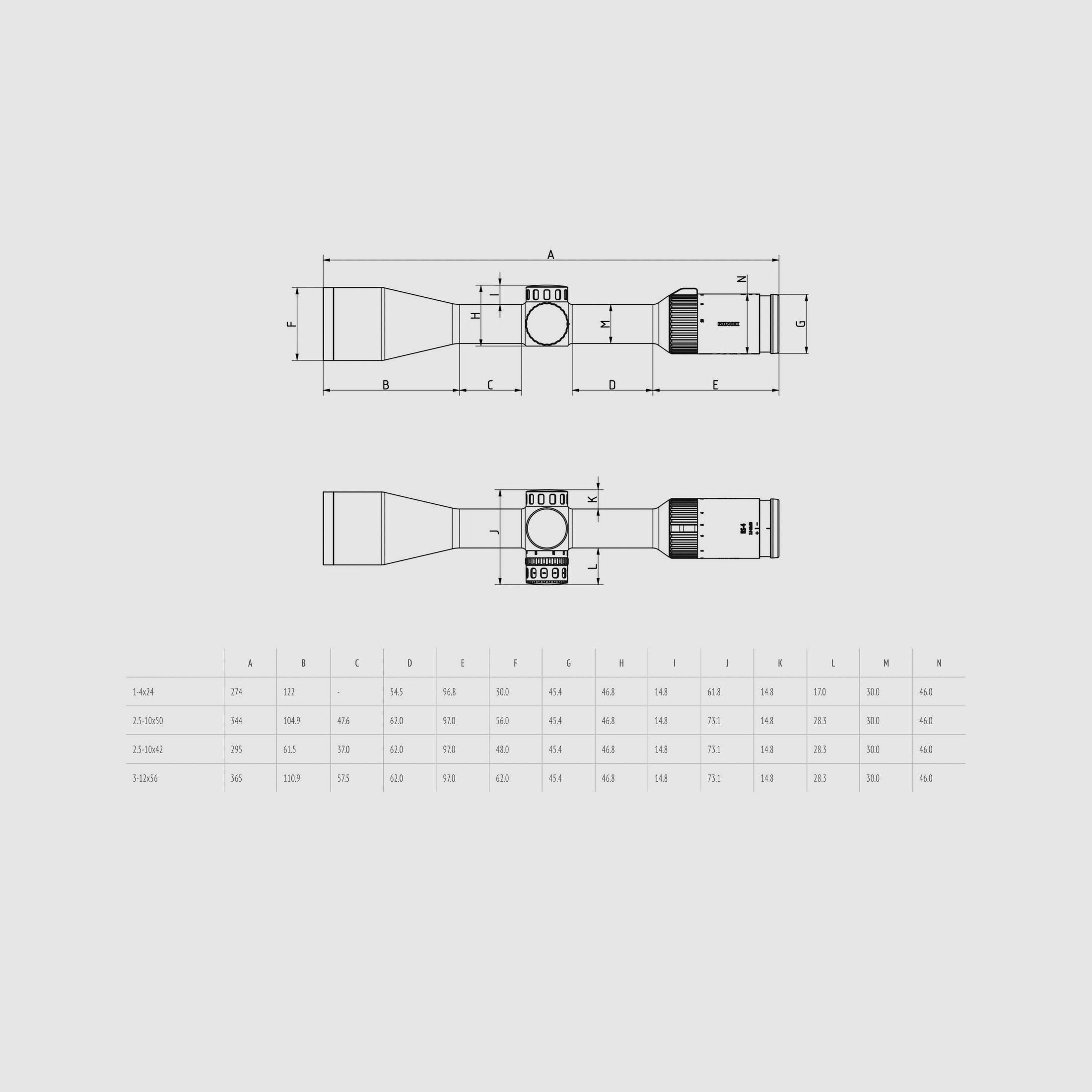 MINOX 80413876 Zielfernrohr RS4 1-4x24 Leuchtabsehen 4 2 Bildebene