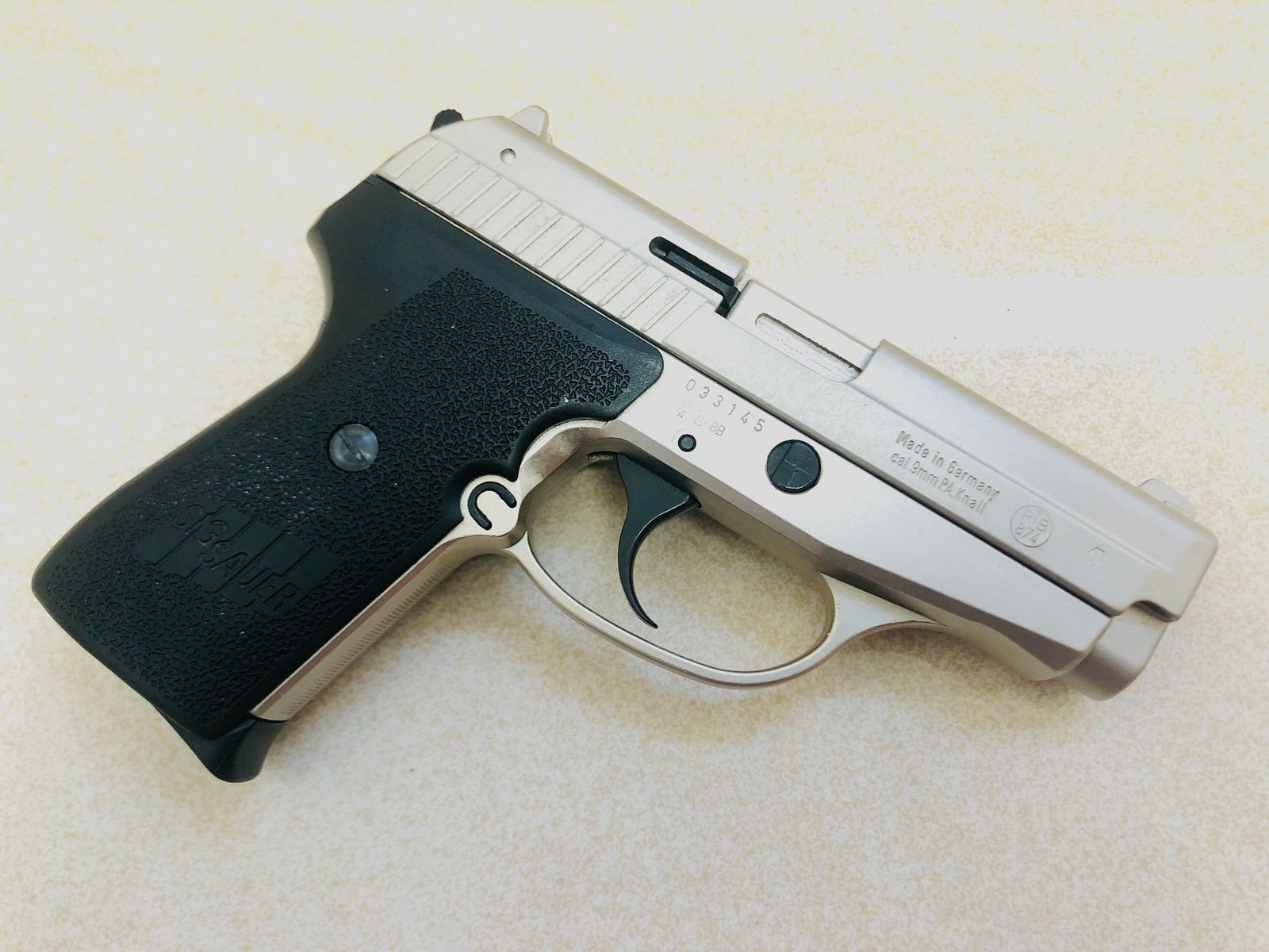 ••• SIG SAUER P239 pistola a salve / Nickel / accessori / confezione originale / PTB 874 •••