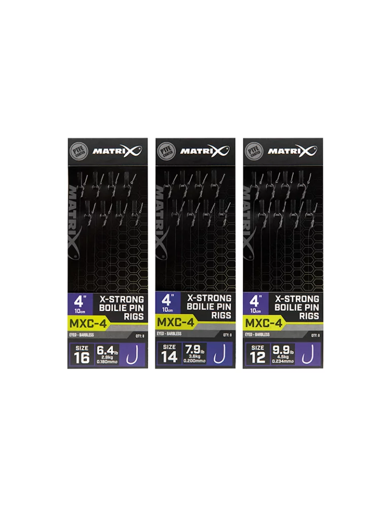 Bas de ligne MXC-4 X-strong Boilie-Pin-Rigs 10cm Matrix