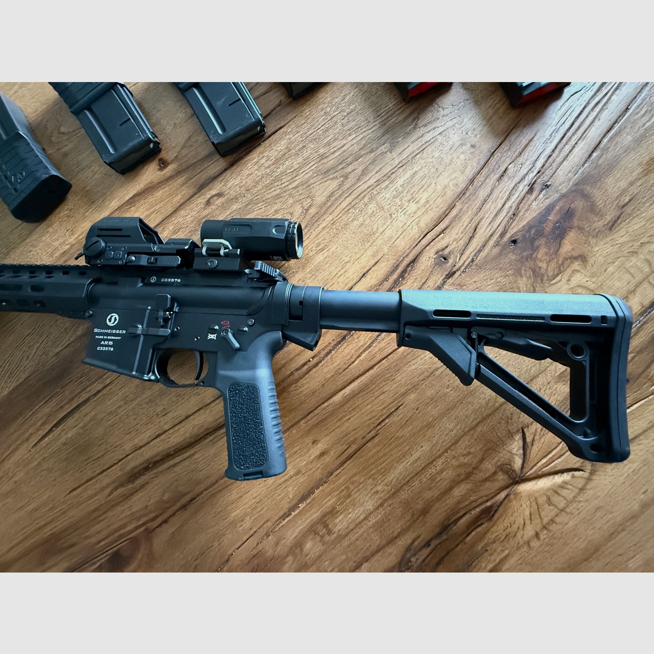 Schmeisser AR15-M5FL .223 Rem., ERATAC trigger, Magpul CTR, Falke Optik