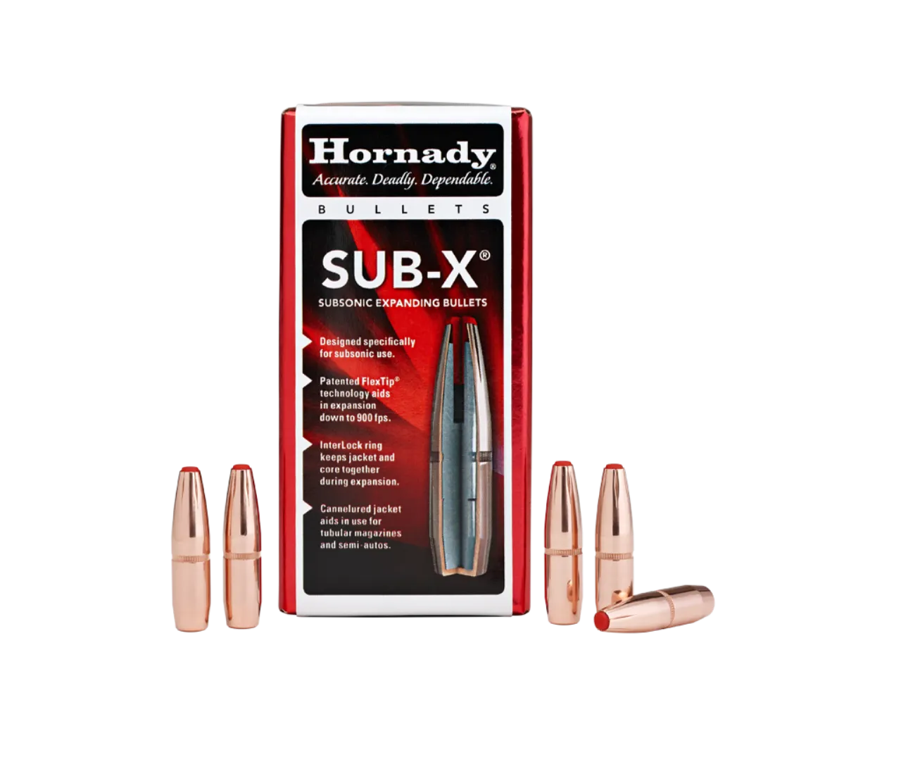 Hornady Geschosse Sub-X .308 190gr/12.3g .300 Blackout (100)