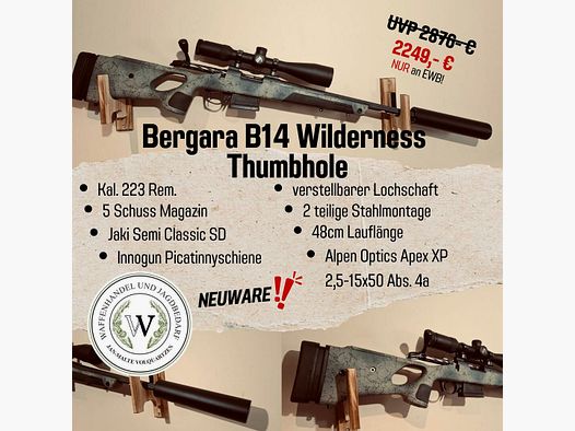 Bergara B14 Wilderness Thumbhole 223Rem