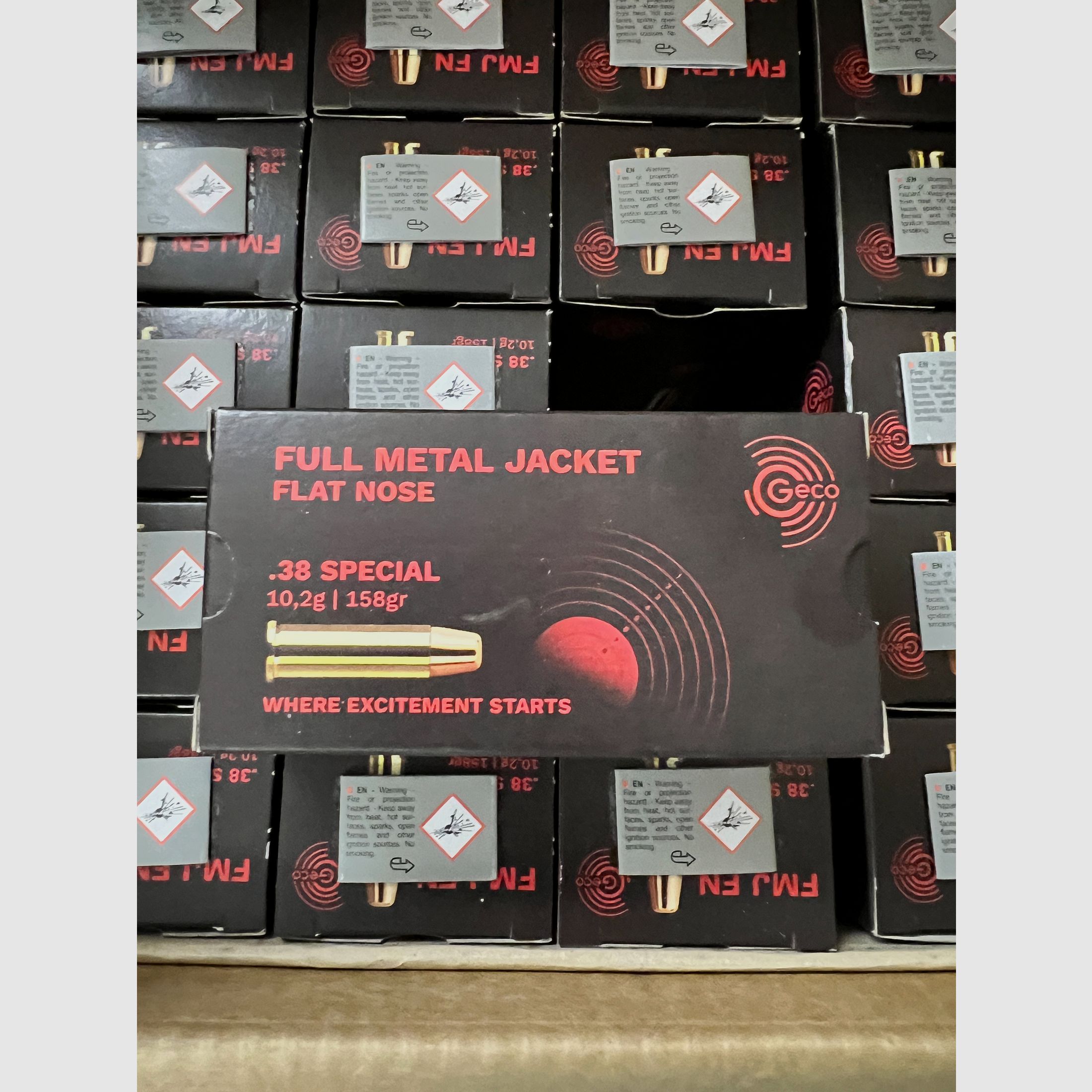 1000 Stück GECO .38 Special Vollmantel Flachkopf 10,2g/158grs..