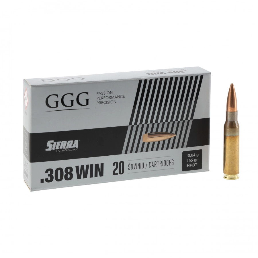 GGG Munition cal. .308 Win 155 gr Sierra HPBT