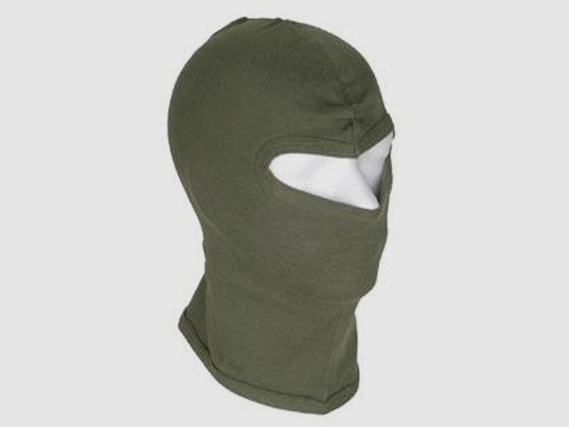 Sturmmaske / Balaclava / Sturmhaube - 1 Loch - dünn - Baumwolle - Oliv