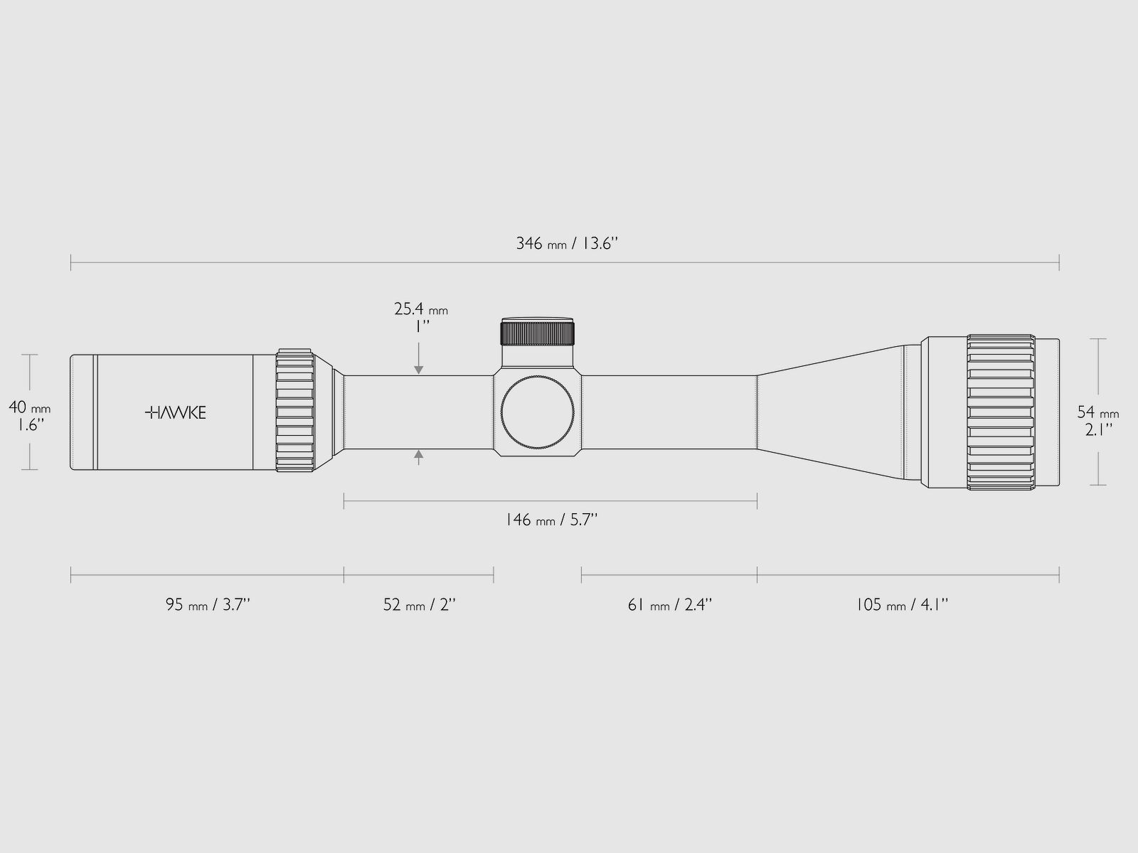 HAWKE 14242 riflescope VANTAGE 4-12x40 AO RIMFIRE 22 WMR illuminated reticle