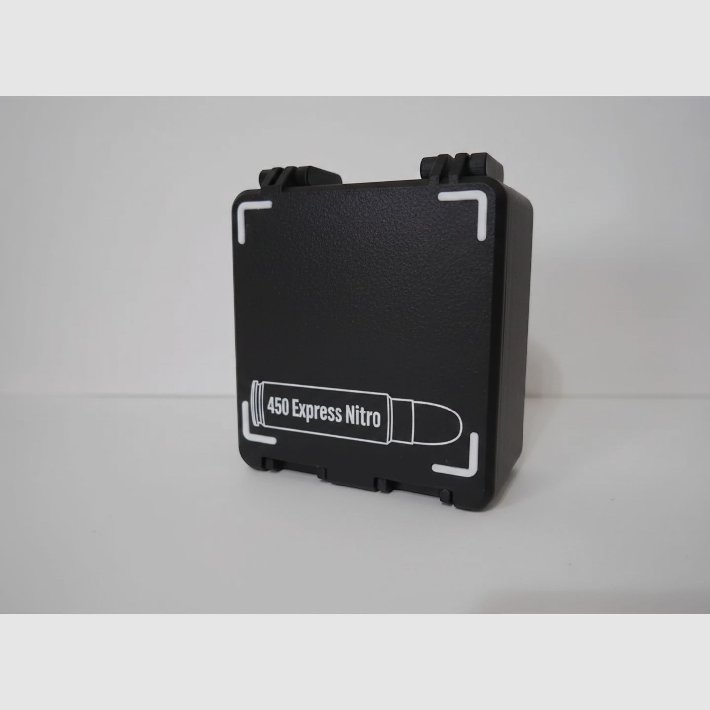 Filamelt ammunition box / 450 Nitro Express / 'folding / latch cover' / cartridge box, ammo box