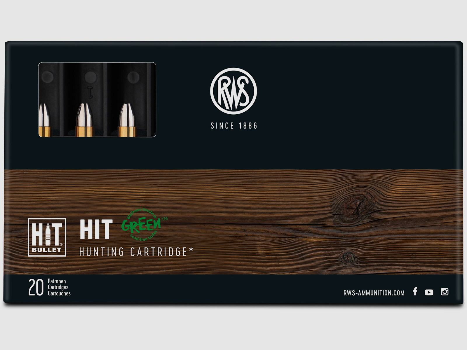 RWS 5,6x50R Mag HIT 2,6g Bleifreie Büchsenpatronen