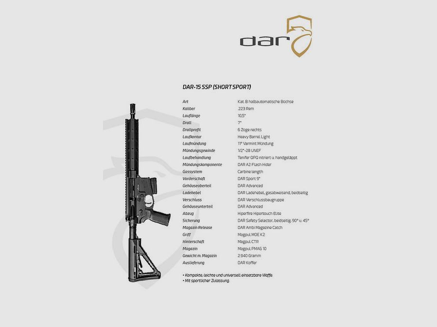DAR-15 SSP | Short Sport | AR15 – 10,5″