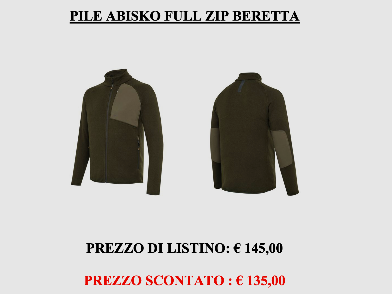 Beretta – Pile termico Abisko Full Zip Fleece verde, immagine 1 di 4