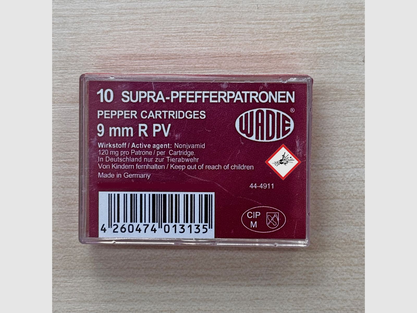 Wadie Pfefferpatronen Kal. 9mm R PV Supra