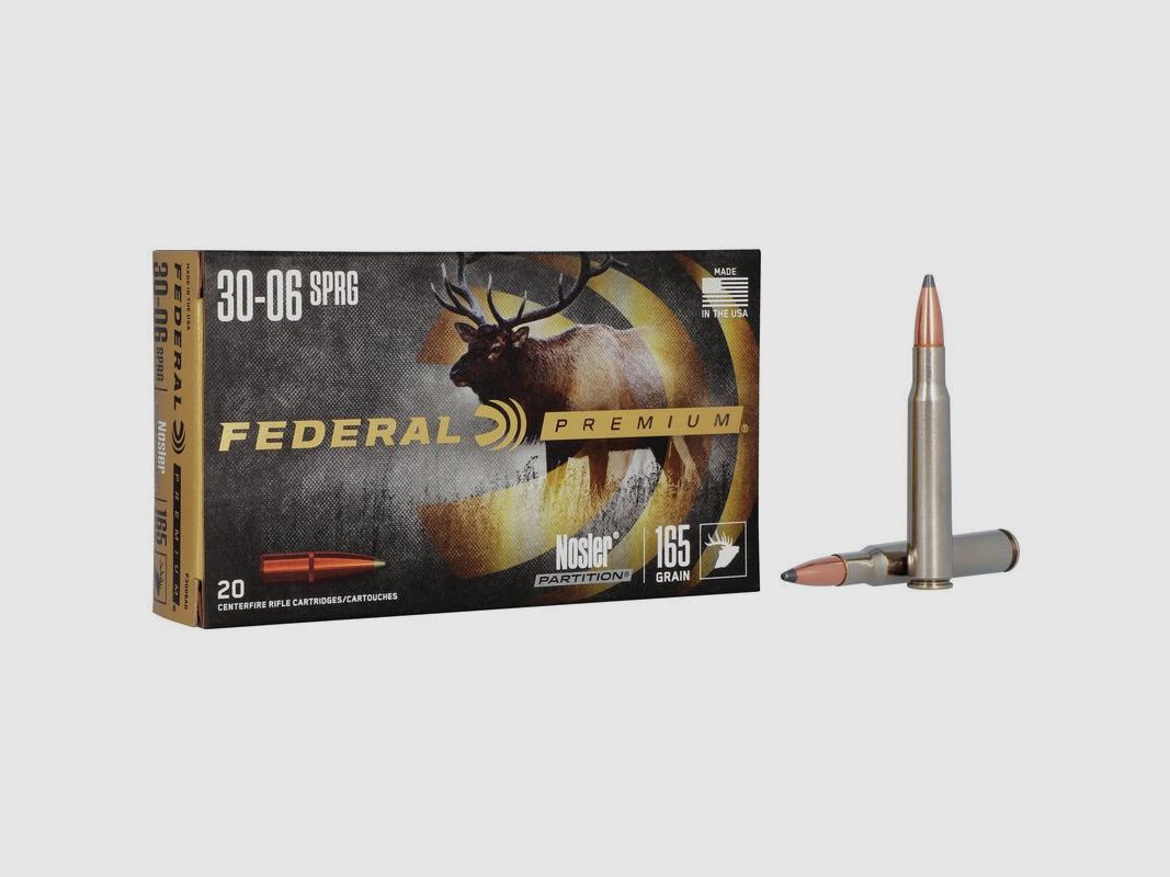 Büchsenmunition FEDERAL Nosler Partition – 30-06 – 165 grains, Bild 1 von 6