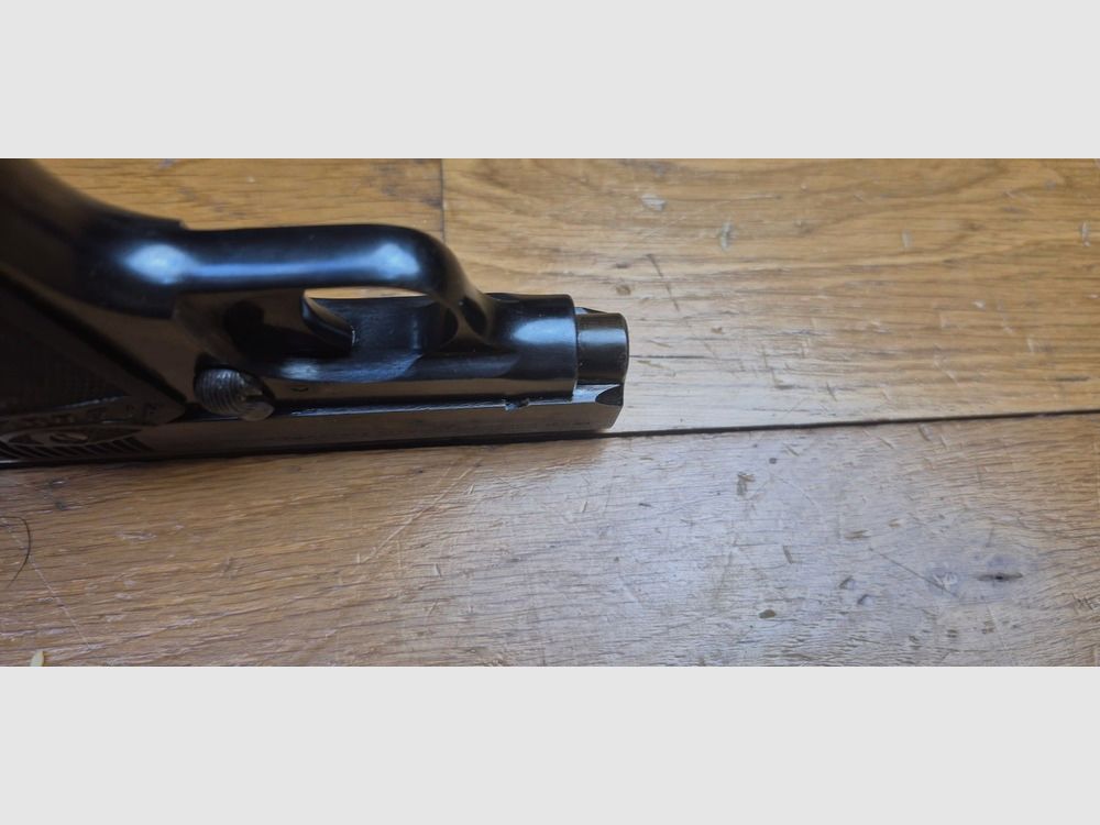 Kleiner Selbstladepistole Errasti Modell 1912 – Kal. 6.35 Browning / 25 ACP – Sehr gute spanische Kopie des Browning 1906 – Waffe mit zwei Brünierungen und Horn-Griffschalen – TBE++, Bild 9 von 17