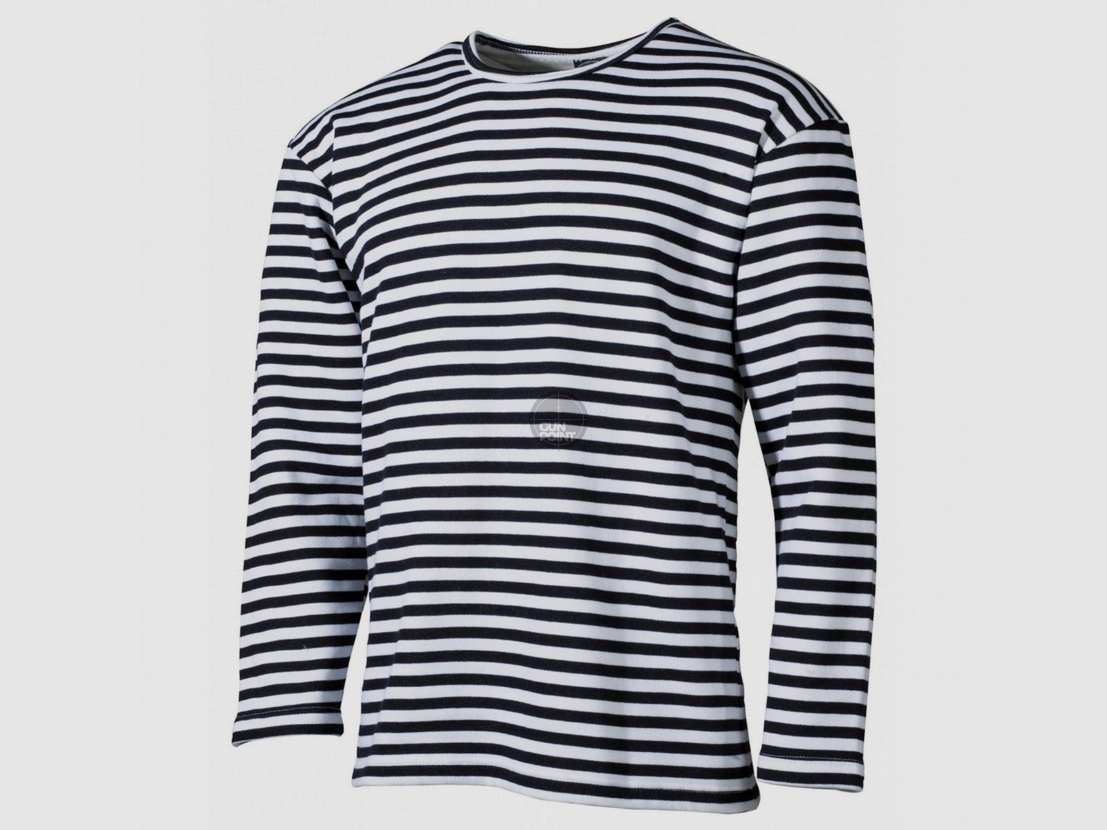 Russ. Marine Shirt, wit-blauw, langarm, winter