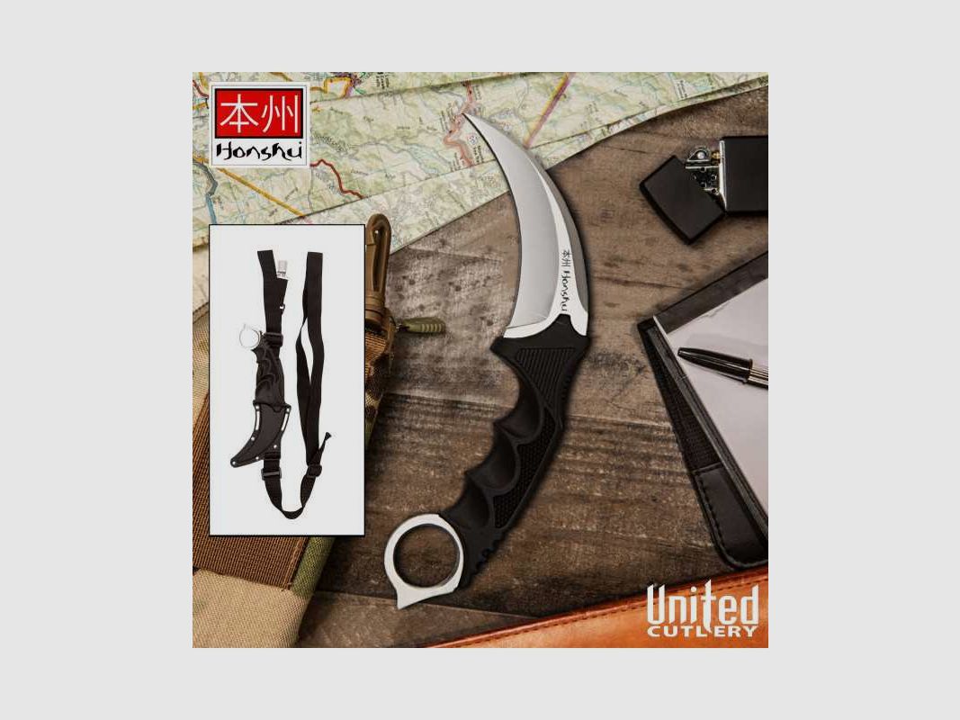 United Cutlery Honshu Karambit satin finished with shoulder carrying system