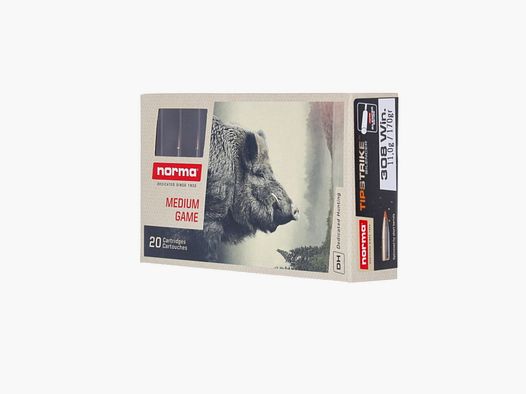Norma .308 WIN TIPSTRIKE SILENCER 11 g 170 gr - 20 pz