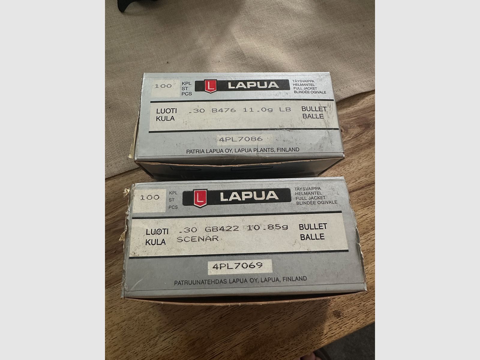 Ballots Lapua 200 pièces calibre 30