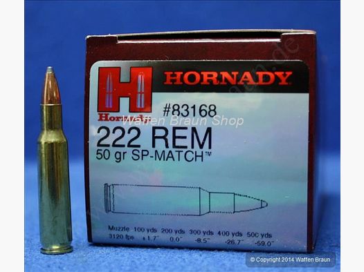 Hornady .222 remington SP 50 grain #83168 50 Stück