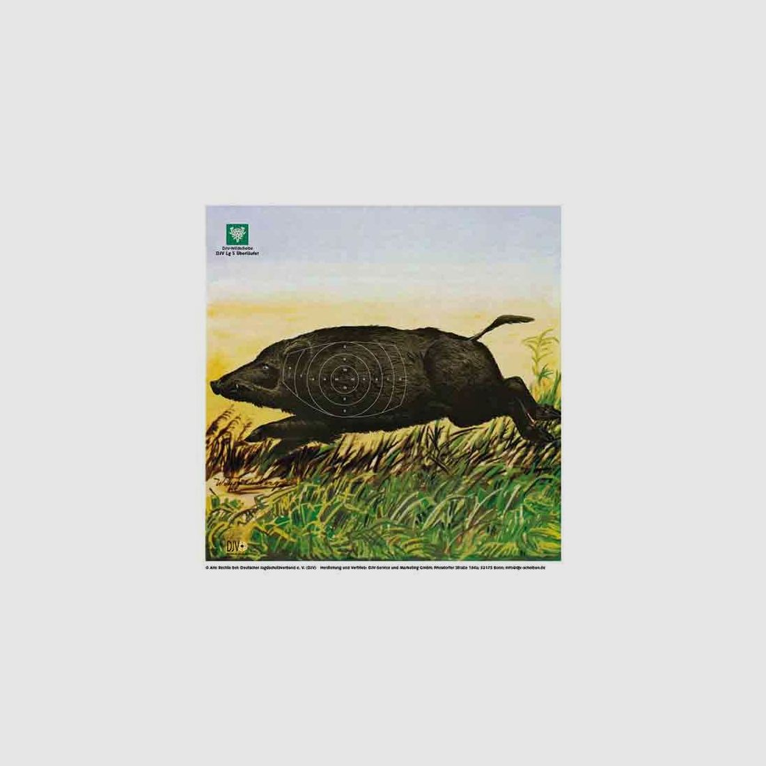 DJV-Luftgewehr-Jagdscheibe Überläufer  flüchtig links, à 100