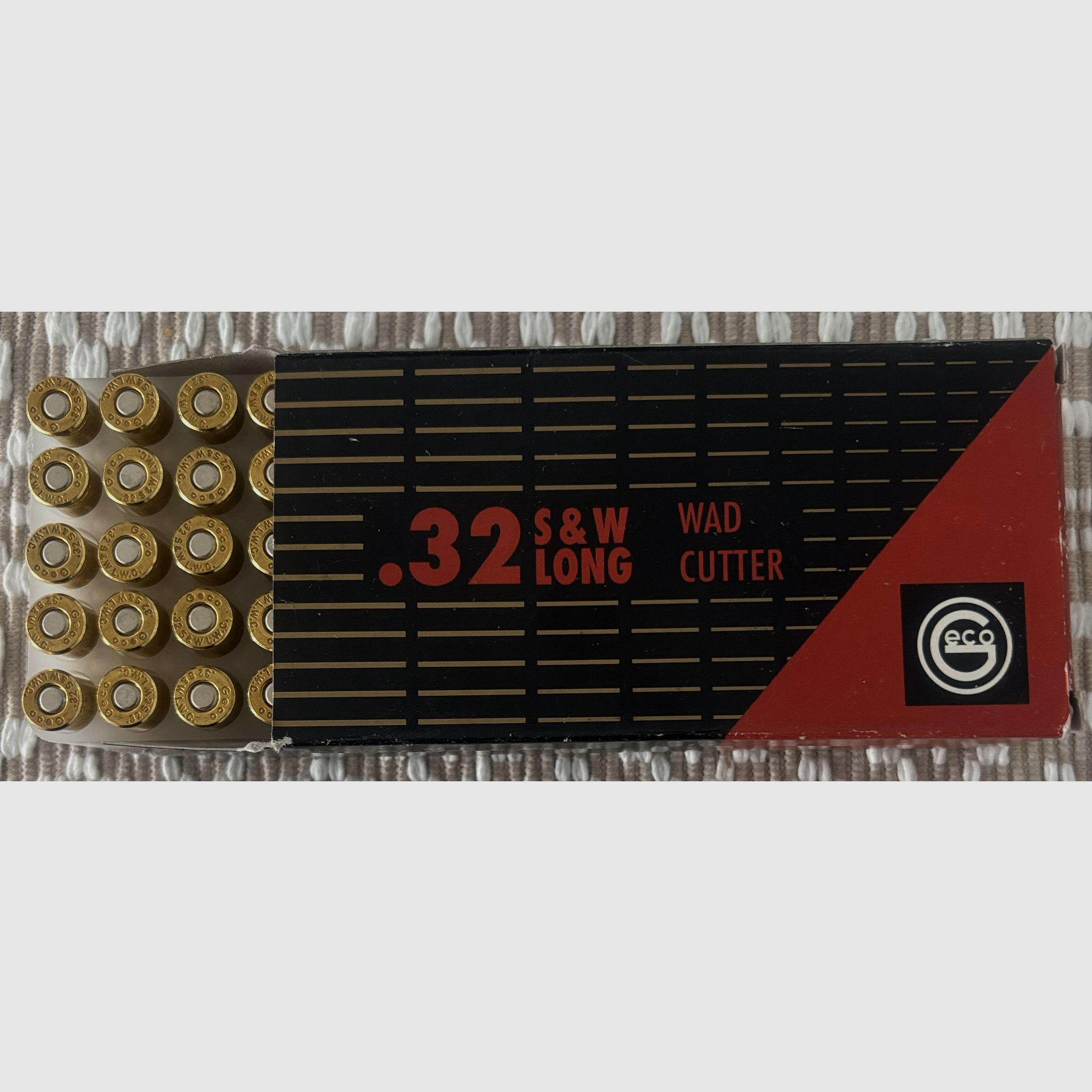 Geco, Dynamit Nobel .32 S&W long WC Lood Wadcutter 6,48/100grs.