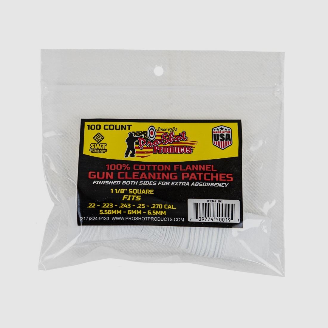 100 patches 1 1/8" square .22-6.9mm