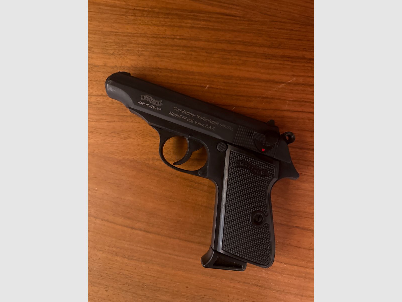 Walther PP blank firing pistol cal. 9mm P.A.K. black blued