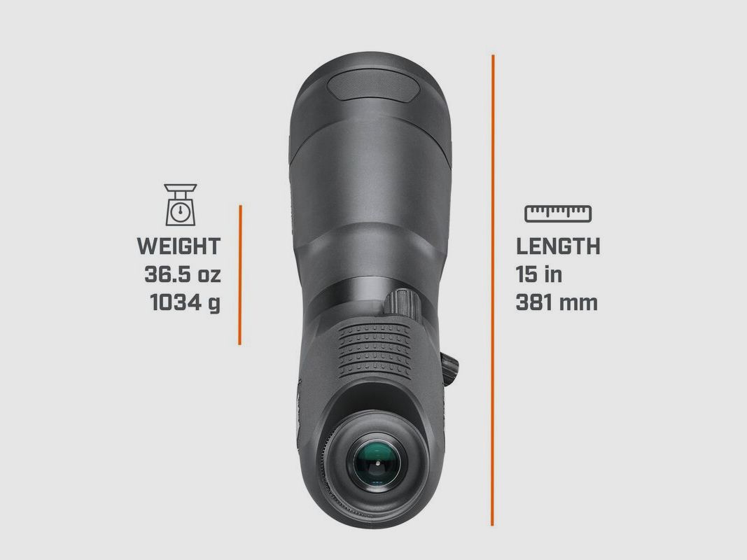 Bushnell Spotting Scope Trophy Xtreme 20-60x65mm with angled view, black, Porro prisms, with case and tripod