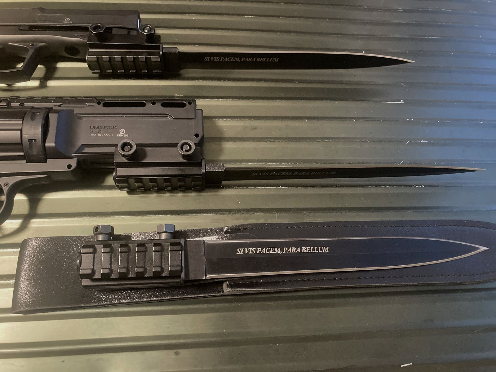 Universal Picatinny bayonet made of stainless steel, among others for Umarex HDR HDP HDB HDS, First Strike, Byrna, Tippmann TiPX Home Defence crossbow etc.