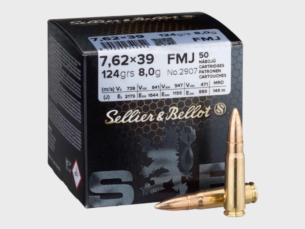 Sellier & Bellot 7.62x39 / 124grs. / 50 pz., immagine 2 di 2