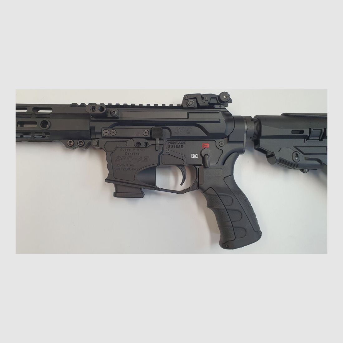 GWMH AG Selbstladebüchse GWMH SPC-HUNTER A5 10" (SWISS PISTOL CARBINE) BLACK Kal.9x19 AR15 Glock Magazi