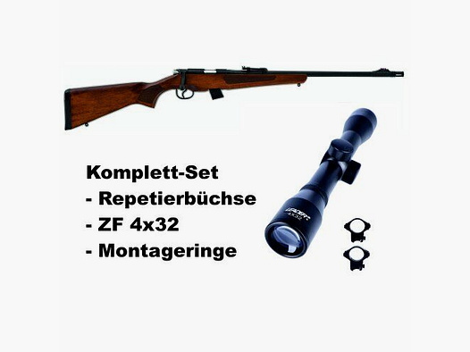 SET Hatsan repeating rifle Escort Wood .22lr with scope 4x32