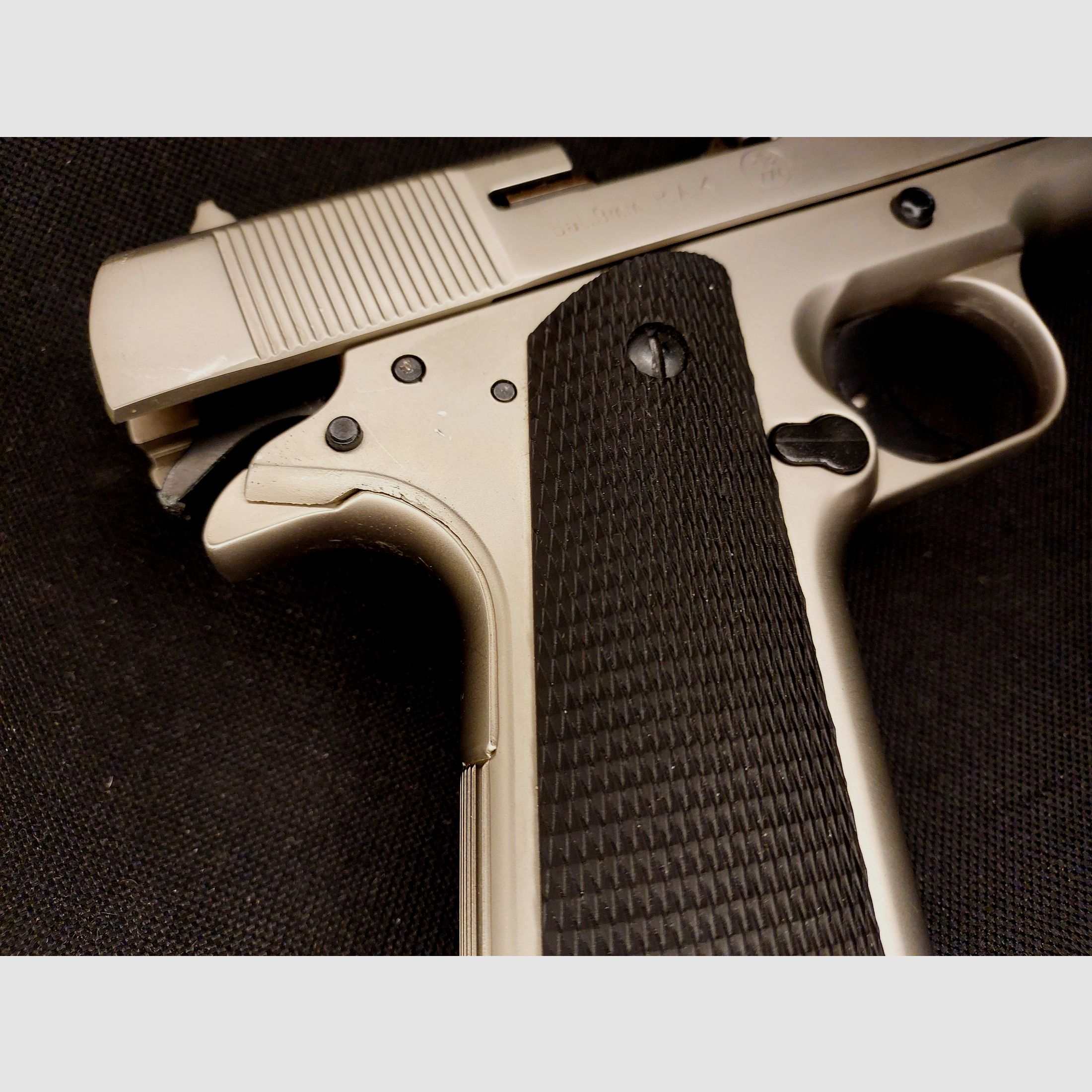 Colt Government 1911 A1 blank firing pistol 9mm P.A.K. nickel (PTB 774)