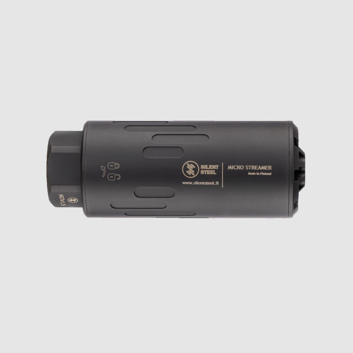 Silent Steel - Silencieux Micro Flow Streamer 556 M27x1,5 QD - Noir, image 1 sur 4