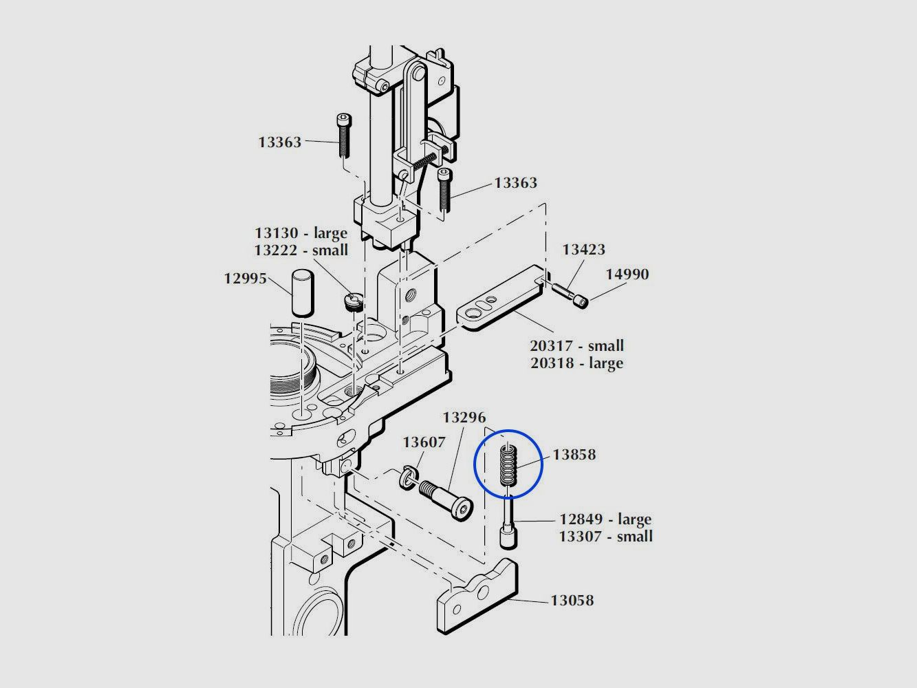 Priming punch spring Eemann Tech 13858 for Dillon 1050, image 3 of 3