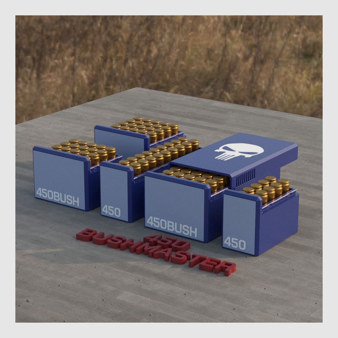 Filamelt Munitionsbox / Ammo Box .450 Bushmaster – Patronenbox für 50 Schuss, Made in Germany